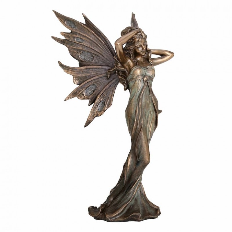 Figuras de Hadas en la Luna: Resina y Bronce - Misterio Celestial