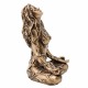 FIGURA DIOSA GAIA GRIEGA MADRE DE LA TIERRA POSTURA DE LOTO SENTADA RESINA BRONCE 5X3.50X6.50 CM.