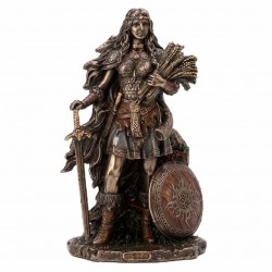 FIGURA DIOSA LADY SIF DIOS NÓRDICA DE LA TIERRA Y LA FAMILIA RESINA BRONCE 12X9.50X21 CM.