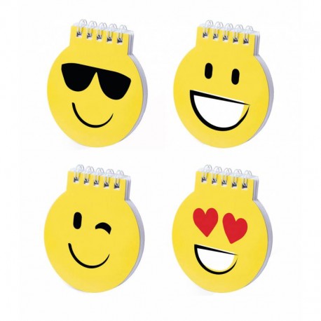 LOTE 25 LIBRETAS EMOTICONOS AMARILLO 9 X 8 CM.