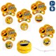 LOTE 10 YOYO EMOTICONOS EN DISPLAY DE REGALO AMARILLO 5.5 CM.