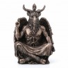 FIGURA BAPHOMET POSICIÓN SENTADA DE MEDITACIÓN RESINA BRONCE 8.50X7X13 CM.