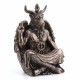 FIGURA BAPHOMET POSICIÓN SENTADA DE MEDITACIÓN RESINA BRONCE 8.50X7X13 CM.