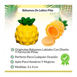 LOTE 10 BÁLSAMOS LABIALES PIÑA 3X3X4 CM.