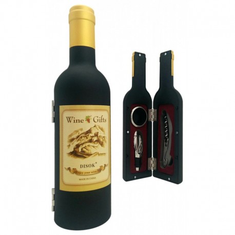 LOTE 3 SETS BOTELLAS VINO 3 PIEZAS 23.5X6 CM.