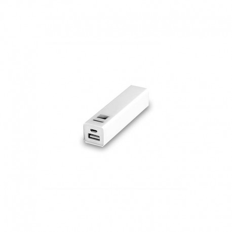 LOTE 4 POWER BANK USB METALIZADO 2200 MAH ALUMINIO BLANCO 2.2X9.4X2.2 CM.