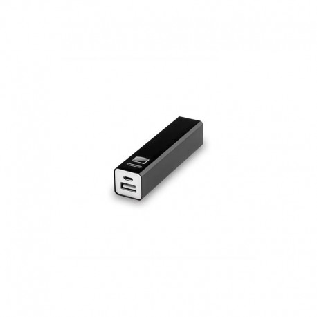 LOTE 4 POWER BANK USB METALIZADO 2200 MAH ALUMINIO NEGRO 2.2X9.4X2.2 CM.