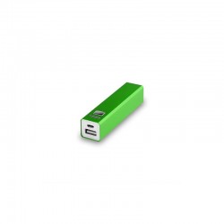 LOTE 4 POWER BANK USB METALIZADO 2200 MAH ALUMINIO VERDE 2.2X9.4X2.2 CM.