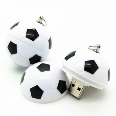 LOTE 3 MEMORIAS USB BALÓN DE FÚTBOL 8 GB 4X4X4 CM.