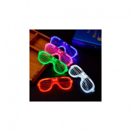 LOTE 12 GAFAS LED COLORES 15X1X14 CM.