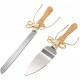 SET DE CUCHILLO Y PALA KRAFT BODA 34X12X3 CM.