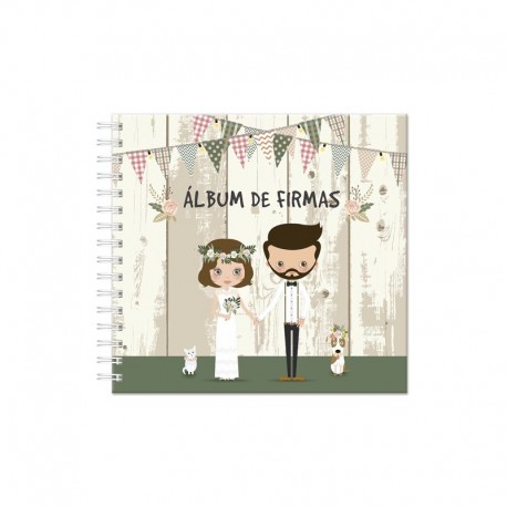 LOTE 2 ALBUMES DE FIRMAS NOVIO RETRO 22.5X21.20 CM.