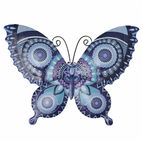 ADORNO PARED MARIPOSA AZUL METAL 30X1X23 CM.