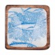 SET 2 PLATOS PECES AZUL MADERA 10X10X2.50 CM.