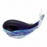 PISAPAPELES BALLENA AZUL VIDRIO 12X6.5X8 CM.