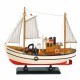 FIGURA BARCO PESQUERO CON VELAS MADERA 30X8X27 CM.