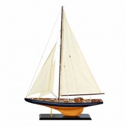 FIGURA BARCO VELERO CON BASE MADERA 60X12X85 CM.