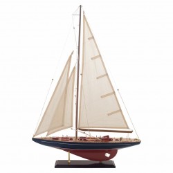 FIGURA BARCO VELERO CON BASE MADERA 61X11X87 CM.