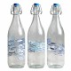 SET 3 JARRAS BOTELLAS PECES PARA AGUA CON TAPÓN CRISTAL 8.5X8.5X32 CM.