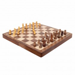 AJEDREZ CAJA MADERA 25X25X2 CM.