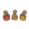 SET 3 MONJES SENTADOS NO VE, NO HABLA, NO OYE RESINA 4X3X5 CM.