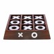 JUEGO DE MESA TRES EN RAYA MARRÓN MADERA 17.5X17.5X3.5 CM.