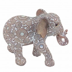 FIGURA ELEFANTE RESINA ÉTNICO 22X9.50X17 CM.