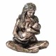 FIGURA DIOSA GAIA DIOSA MADRE TIERRA CON BEBÉ RESINA BRONCE 9.50X6X11 CM.