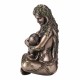 FIGURA DIOSA GAIA DIOSA MADRE TIERRA CON BEBÉ RESINA BRONCE 9.50X6X11 CM.