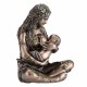FIGURA DIOSA GAIA DIOSA MADRE TIERRA CON BEBÉ RESINA BRONCE 9.50X6X11 CM.