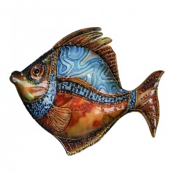 ADORNO APLIQUE PARED PEZ COLORES METAL 40X3.50X34.50 CM.