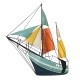 ADORNO PARED BARCO VELERO MARINERO METAL 101X6X96 CM.
