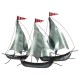 ADORNO APLIQUE PARED BARCOS VELEROS METAL 66X4X47.50 CM.