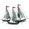 ADORNO APLIQUE PARED BARCOS VELEROS METAL 66X4X47.50 CM.