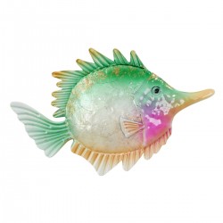 ADORNO APLIQUE PARED PEZ COLORES METAL 29X2X20 CM.