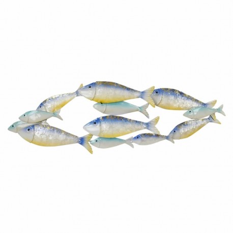 ADORNO APLIQUE PARED PECES METAL 99.50X6X33 CM.