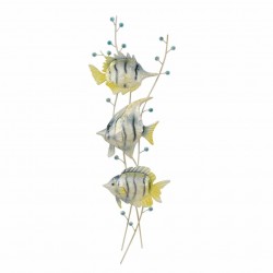 ADORNO APLIQUE PARED PECES METAL 34.50X4X111 CM.