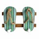 PERCHA CHANCLAS 2 POMOS MADERA ABETO 20.50X5X15 CM.
