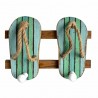 PERCHA CHANCLAS 2 POMOS MADERA ABETO 20.50X5X15 CM.