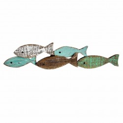ADORNO PARED PECES MADERA ABETO 53X2X12 CM.