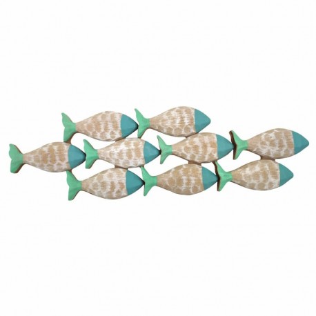 ADORNO PARED PECES MADERA 59X2.50X18 CM.