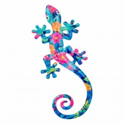ADORNO APLIQUE PARED LAGARTO METAL 11X0.5X23 CM.