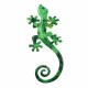 ADORNO APLIQUE PARED LAGARTO METAL VERDE 14X1X30 CM.