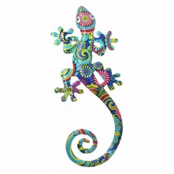 ADORNO APLIQUE PARED LAGARTO METAL 11X0.5X23 CM.