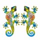 SET 2 APLIQUES PARED LAGARTO METAL 13X0.5X21 CM.