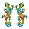 SET 2 APLIQUES PARED LAGARTO METAL 18X1X30 CM.