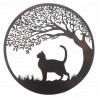 APLIQUE ADORNO PARED ÁRBOL DE LA VIDA CON GATO METAL 40X0.50X40 CM.
