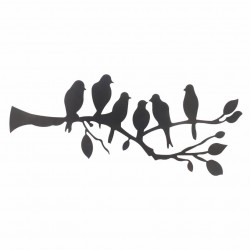 ADORNO PARED RAMA ÁRBOL CON PÁJAROS METAL 100X1X40 CM.