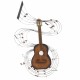 ADORNO PARED GUITARRA CON NOTAS MUSICALES Y PENTAGRAMA METAL RETRO 59X2X99 CM.