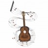 ADORNO PARED GUITARRA CON NOTAS MUSICALES Y PENTAGRAMA METAL RETRO 59X2X99 CM.